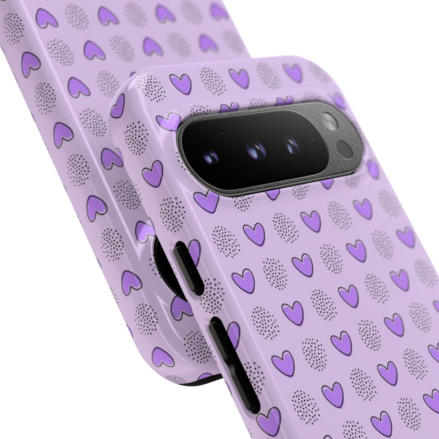 Purple Heart Pattern Phone Case - Tough Cases for a Stylish & Protective Vibe