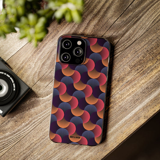 Colorful Retro Wave Clear Silicone Phone Case