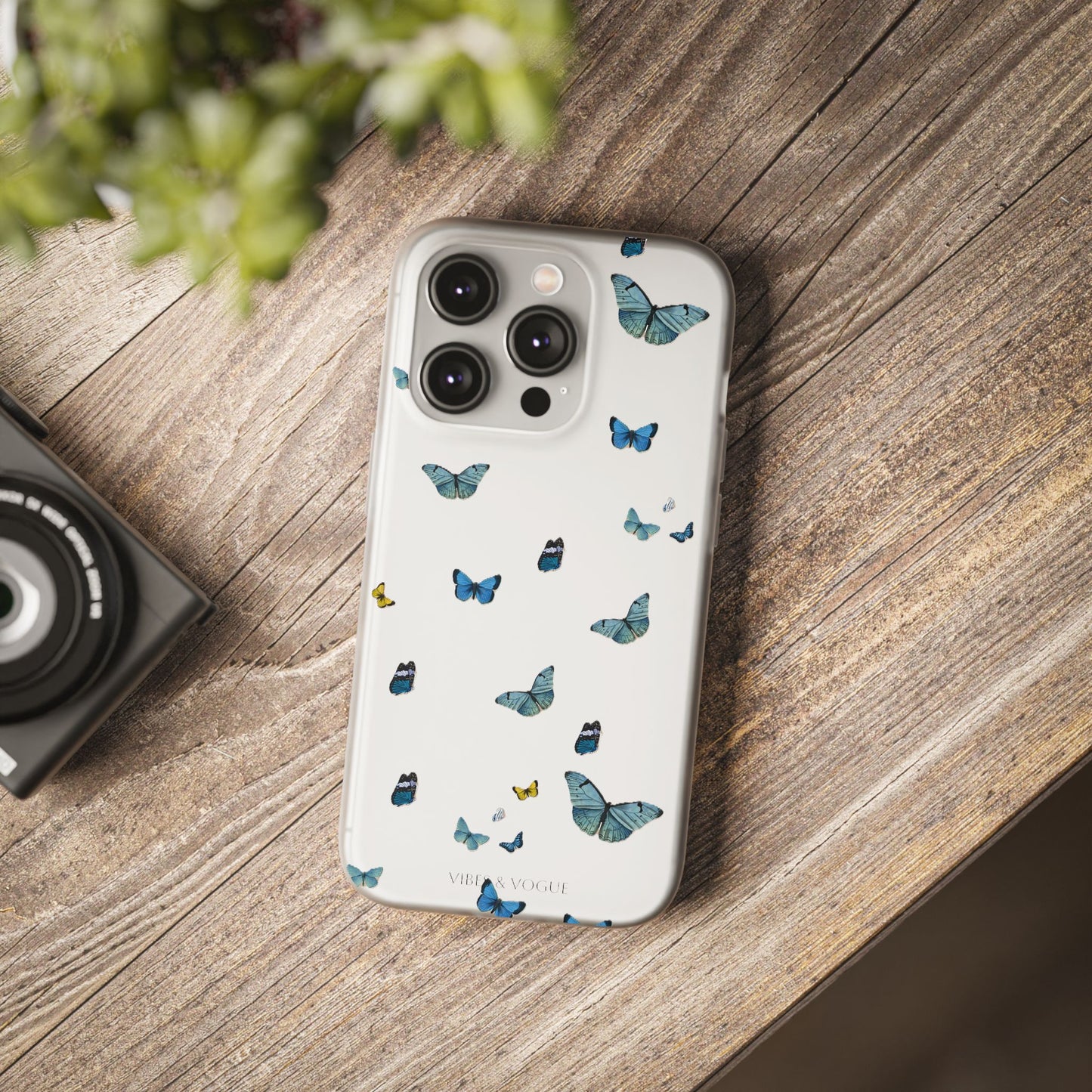 Butterfly Vibes Phone Case, Flexible Phone Cover, Elegant Phone Accessory, Gift for Nature Lovers, Spring Decor, Eco-Friendly Case