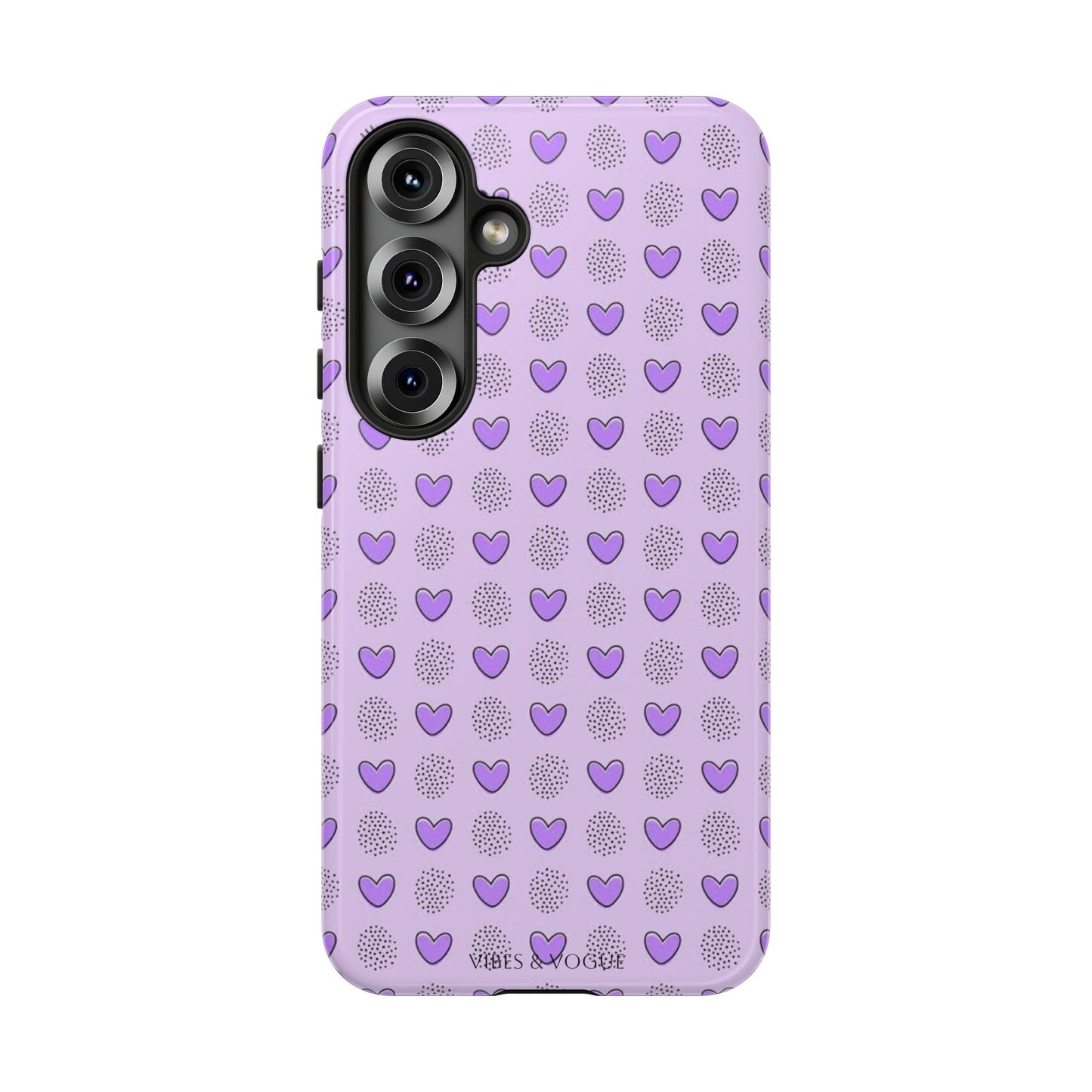 Purple Heart Pattern Phone Case - Tough Cases for a Stylish & Protective Vibe