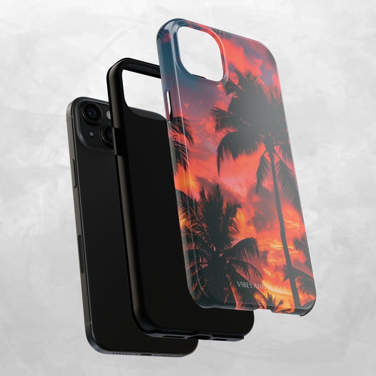 Tropical Sunset Tough Phone Case — Palm Tree Sunset Protective Phone Cover
