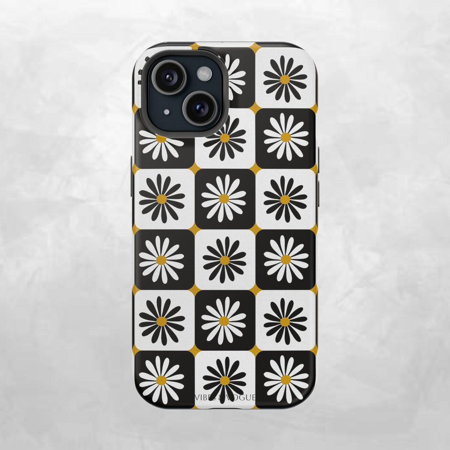 Retro Daisy Magnetic Tough Case - Stylish Protection for Your Phone