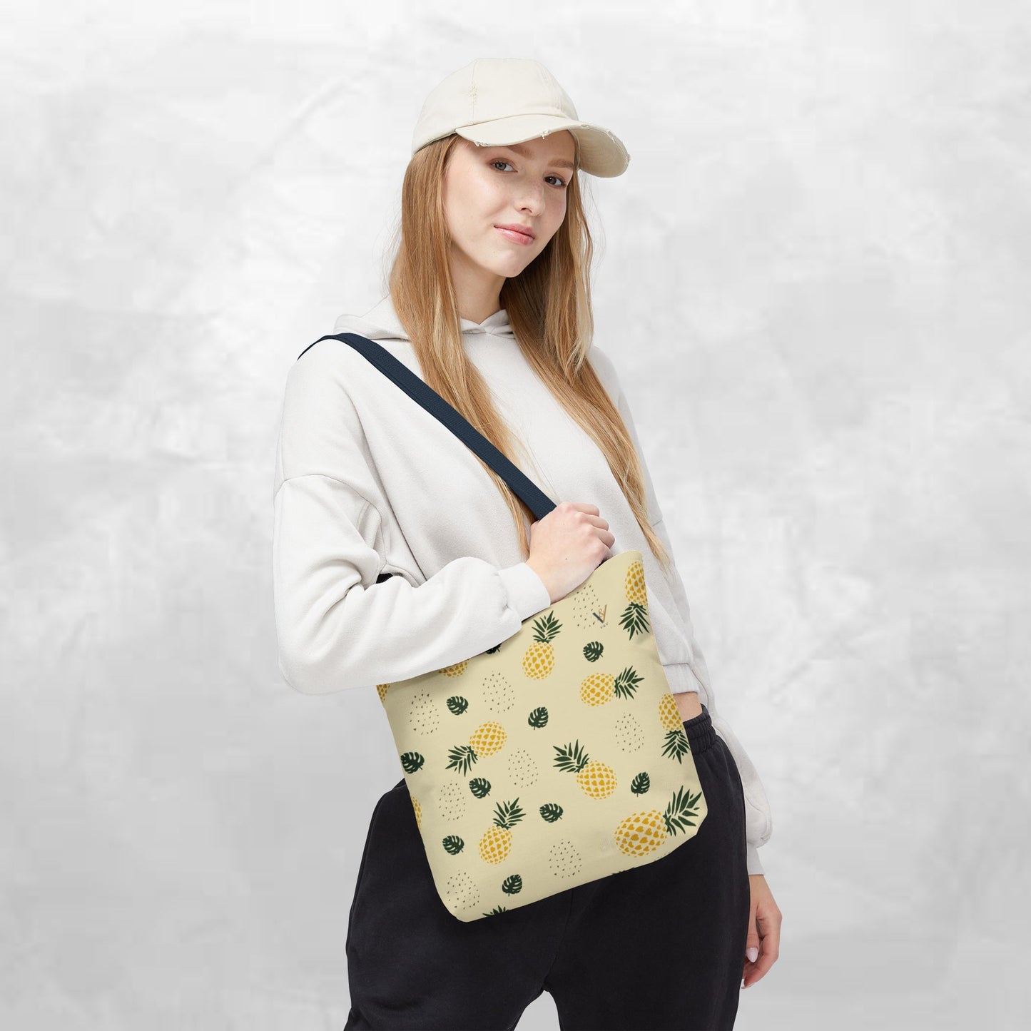Pineapple Print Tote Bag, Eco-Friendly Carryall, Beach Bag, Summer Vibes, Gift for Her, Reusable Shopper