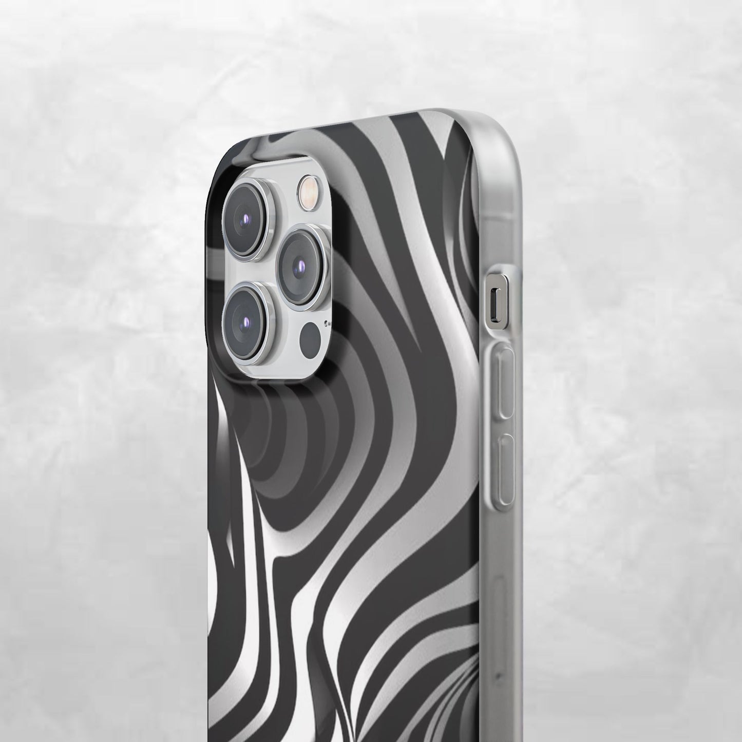 Stylish Phone Cases, Trendy Flexi Cases for iPhone, Black and White Art Case, Gifts for Him/Her, Phone Accessories, Unique Design
