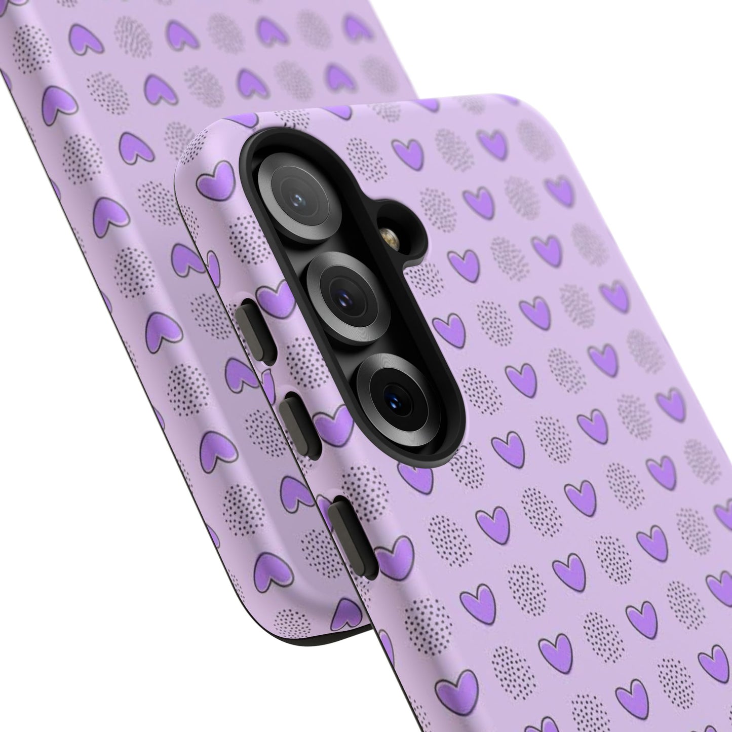 Purple Heart Pattern Phone Case - Tough Cases for a Stylish & Protective Vibe