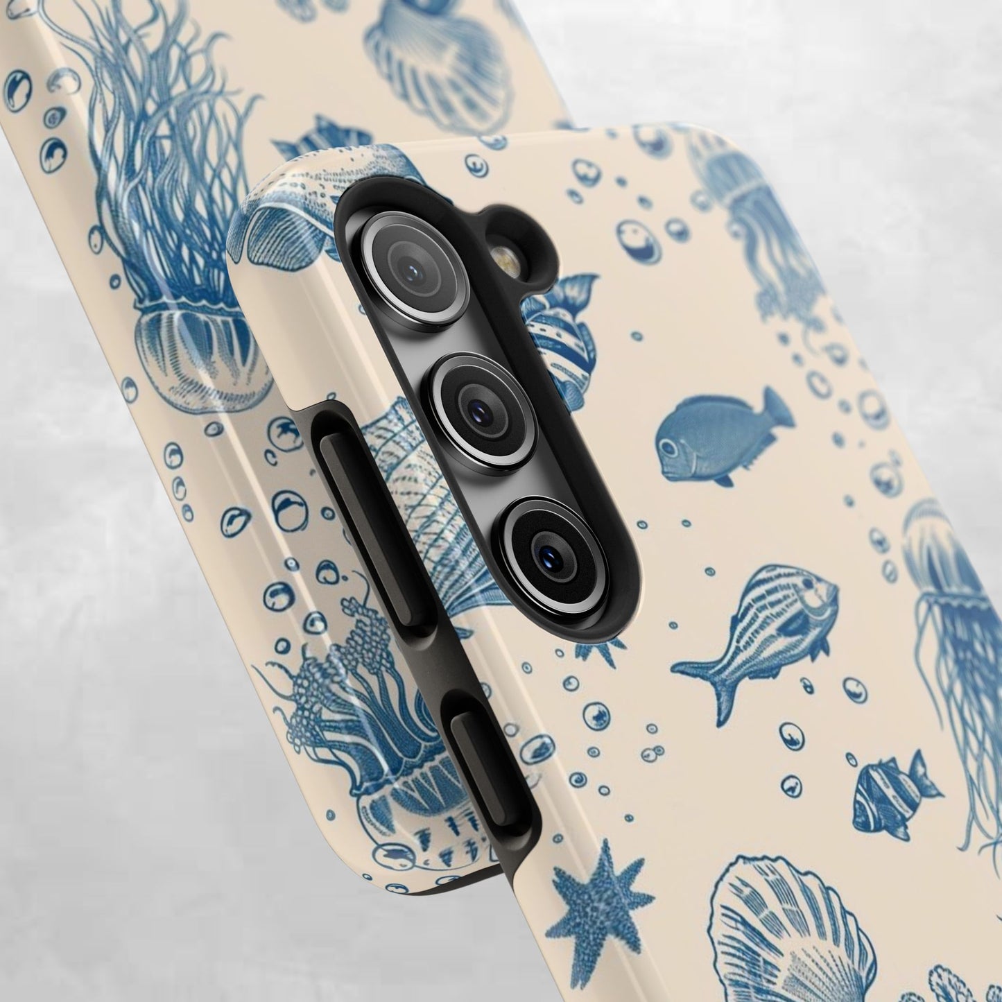 Ocean Blue Marine Pattern Tough Phone Case