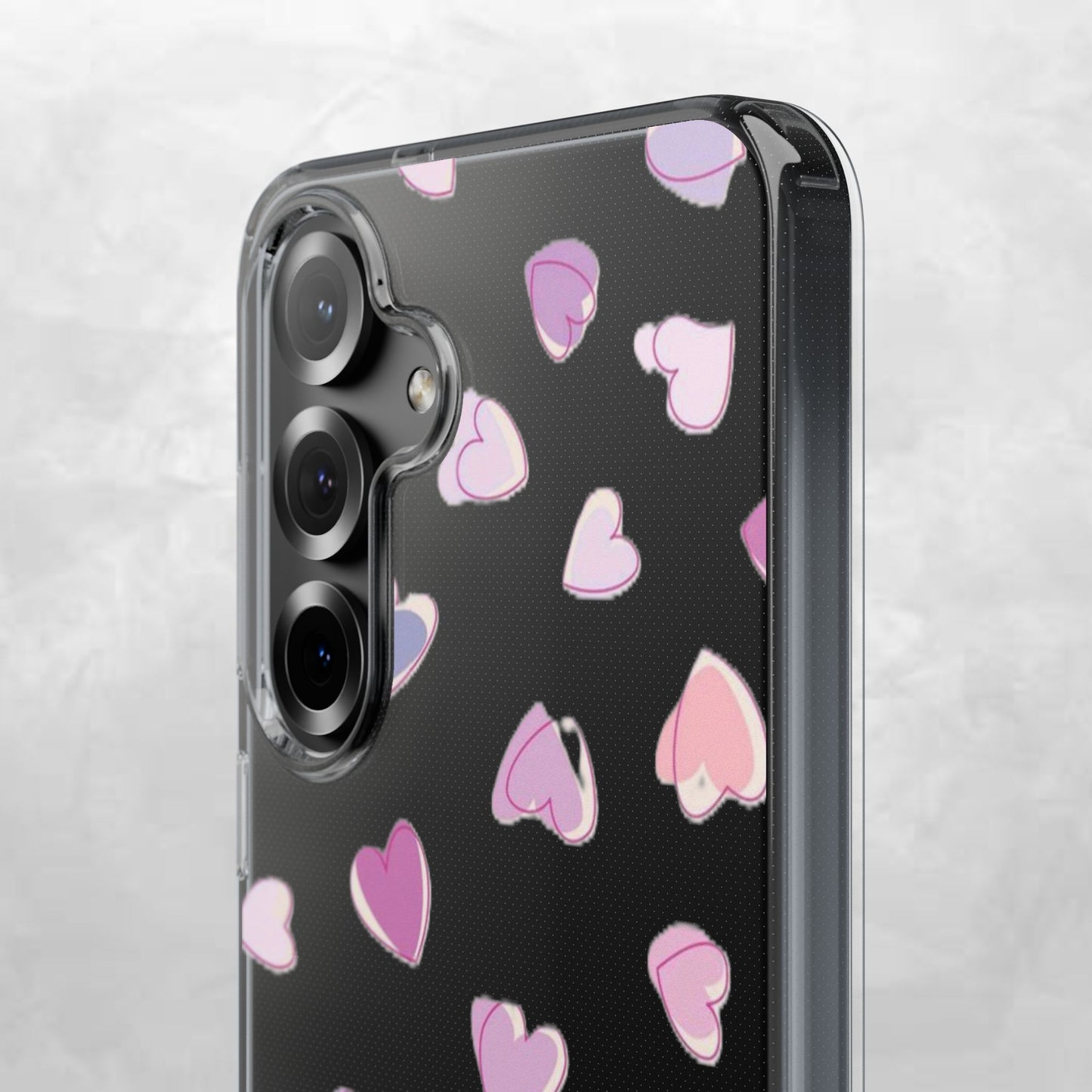Heart Pattern Clear Case, Cute Phone Cover, Valentine's Day Gift, Trendy Phone Accessory, Love Theme Case