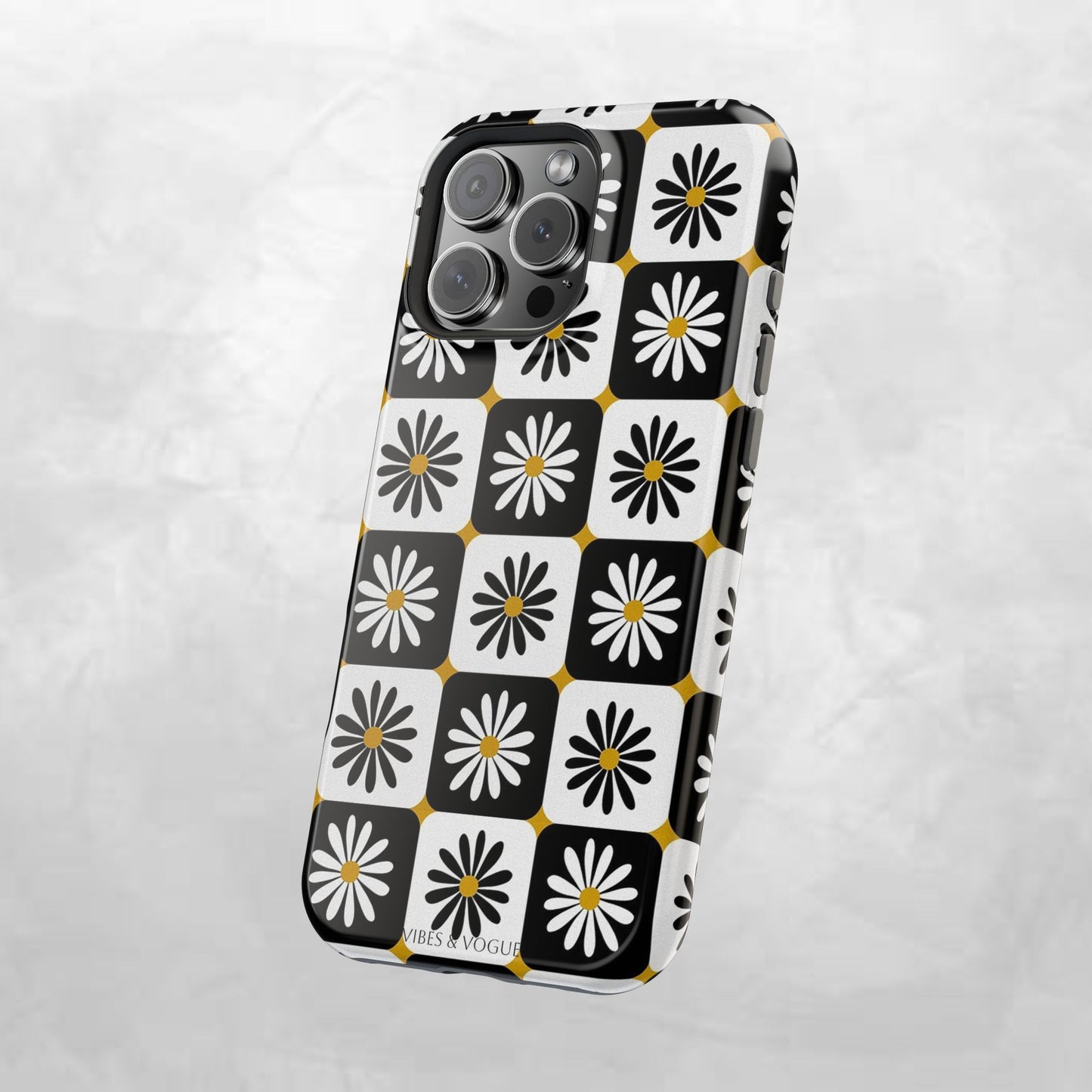 Retro Daisy Magnetic Tough Case - Stylish Protection for Your Phone