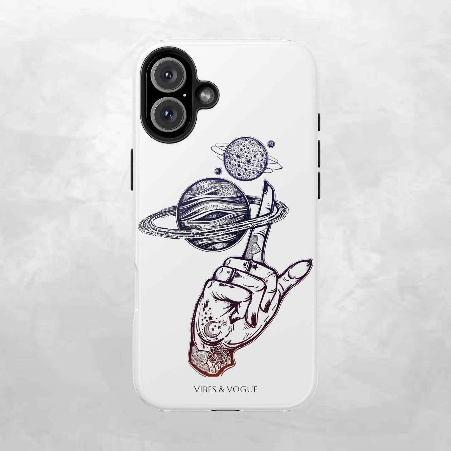 Cosmic Tattoo Phone Case, Unique Galaxy Cell Phone Cover, Gift for Astronomers, Trendy Space Phone Protector, Birthday and Holiday Gift