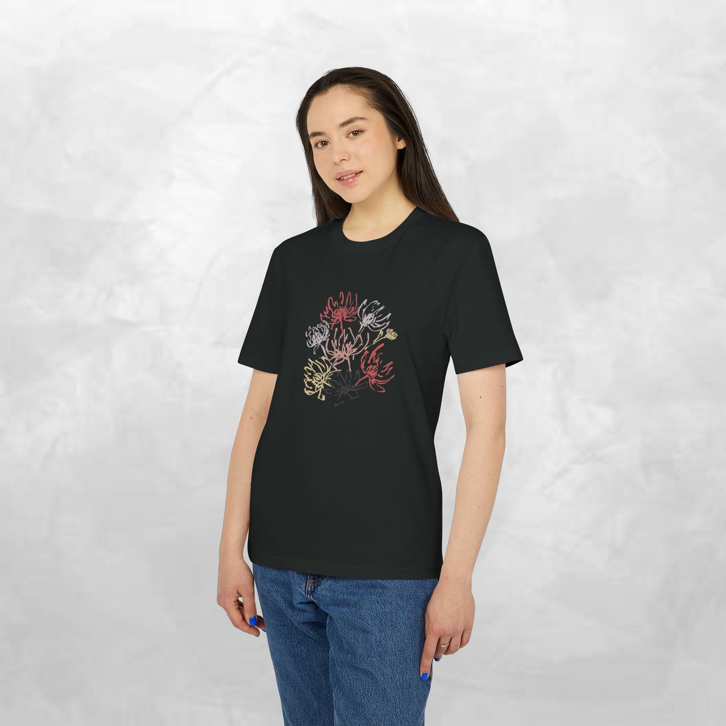 Floral Sketch Tee — Minimal Line Art Flowers T-Shirt