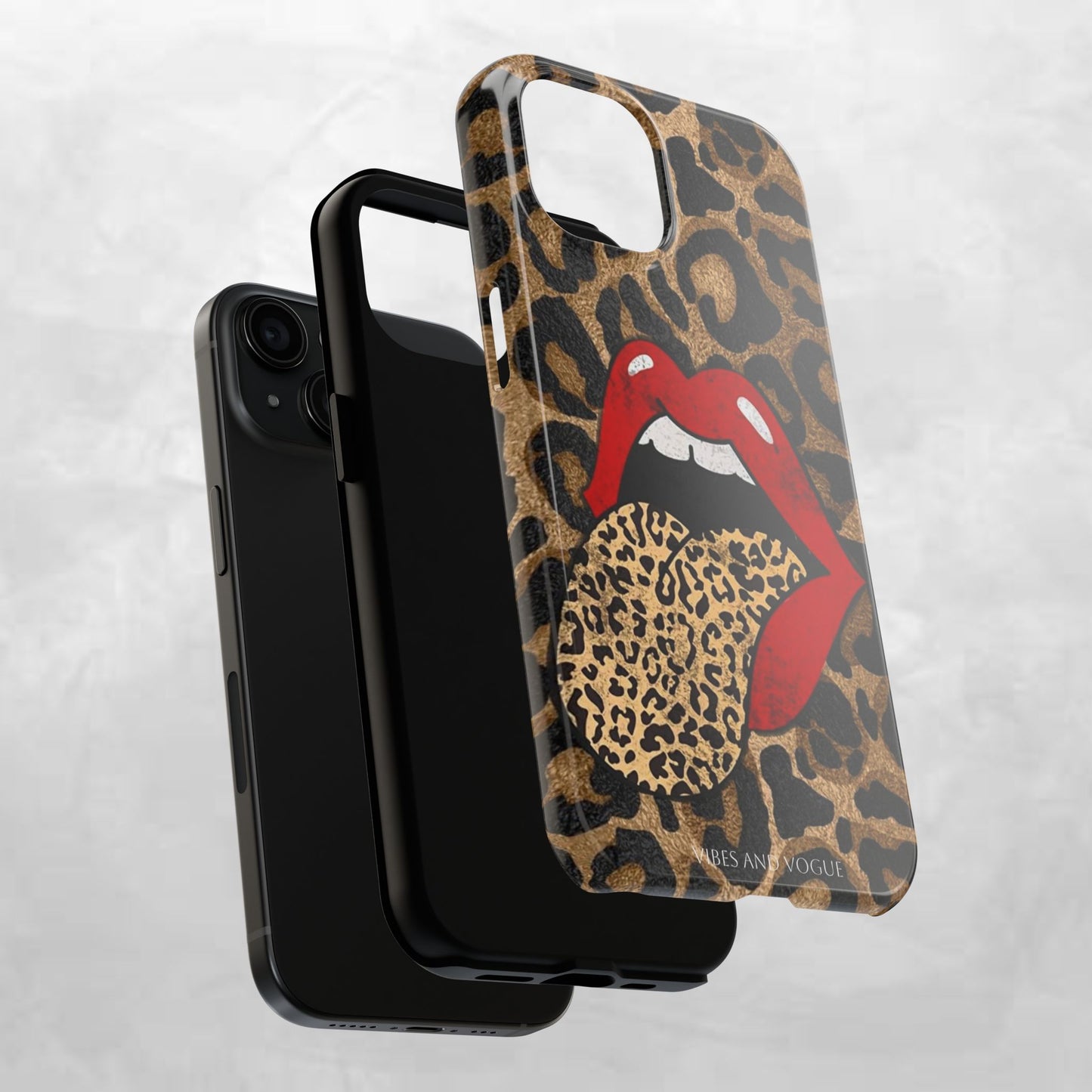 Leopard Lip Tough Phone Case — Bold Animal Print Phone Cover