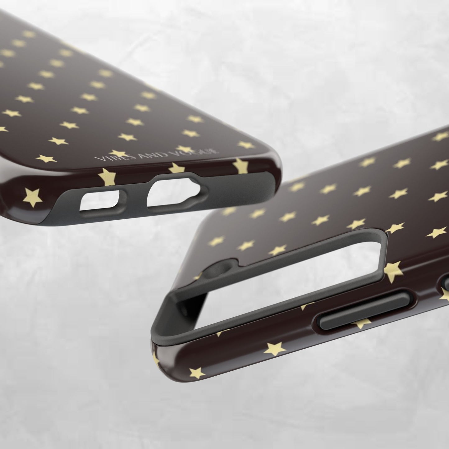 Star Pattern Tough Phone Case — Gold Stars on Chocolate Brown