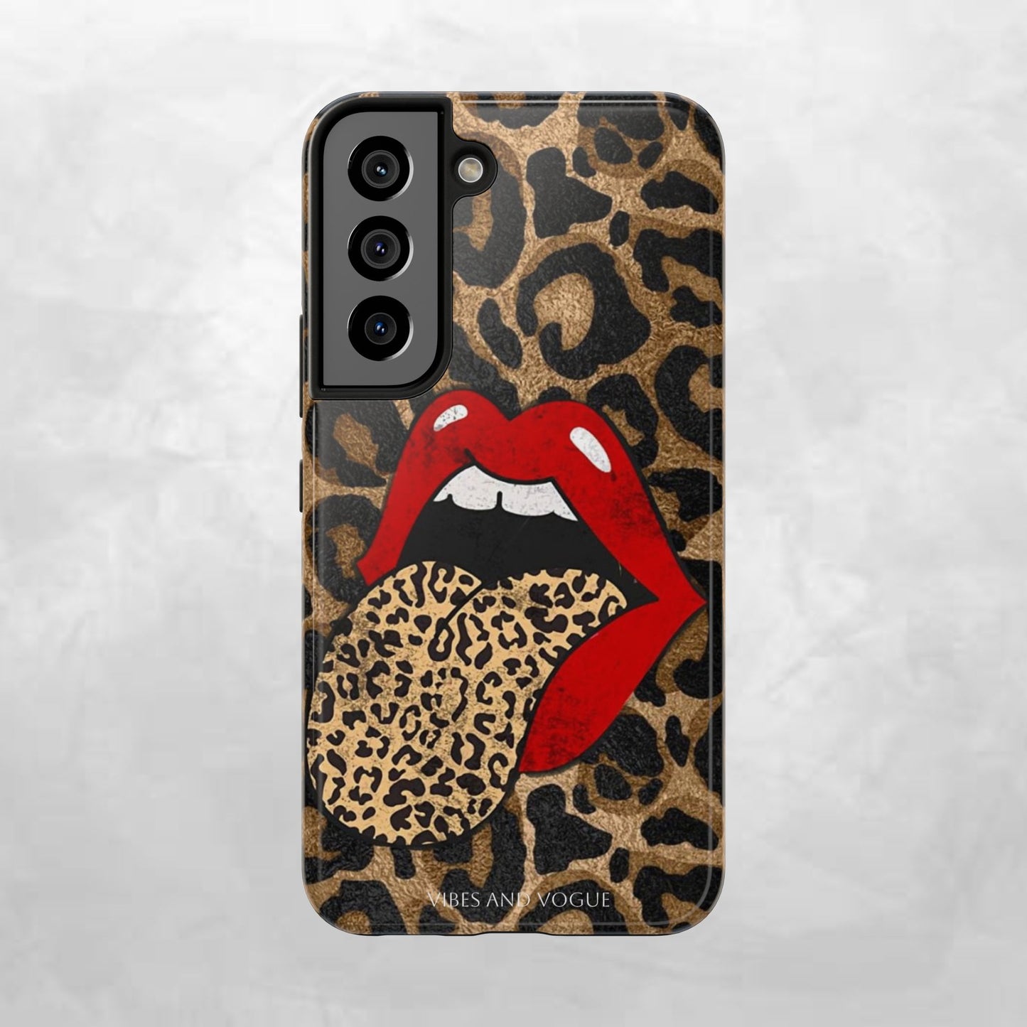Leopard Lip Tough Phone Case — Bold Animal Print Phone Cover