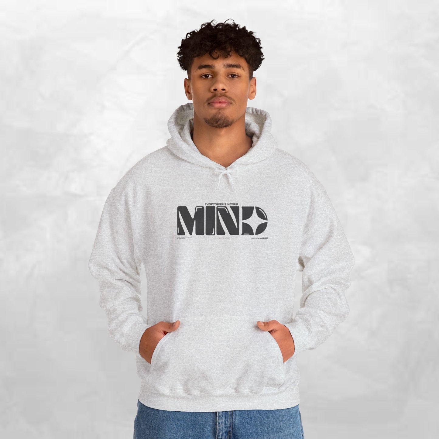 Mind Logo Hoodie — Minimalist Black Typography Pullover