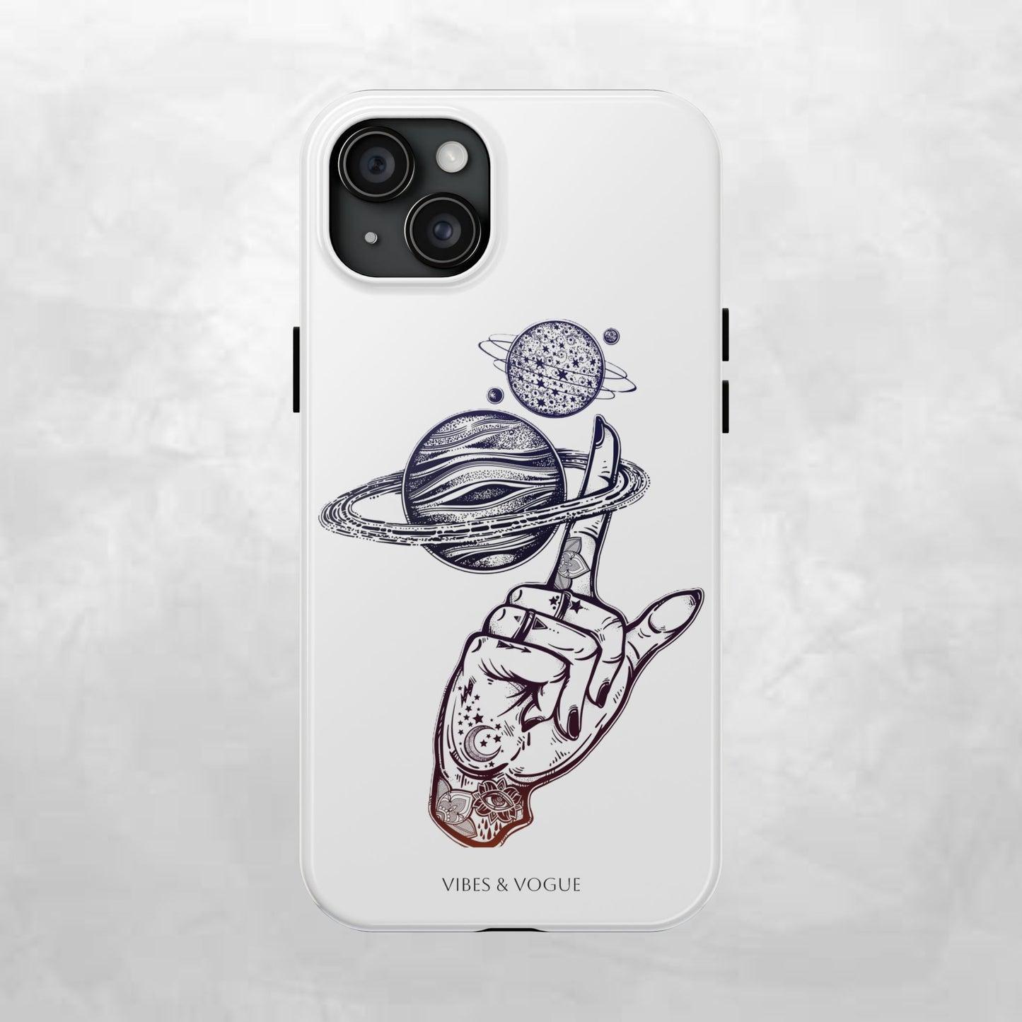 Cosmic Tattoo Phone Case, Unique Galaxy Cell Phone Cover, Gift for Astronomers, Trendy Space Phone Protector, Birthday and Holiday Gift
