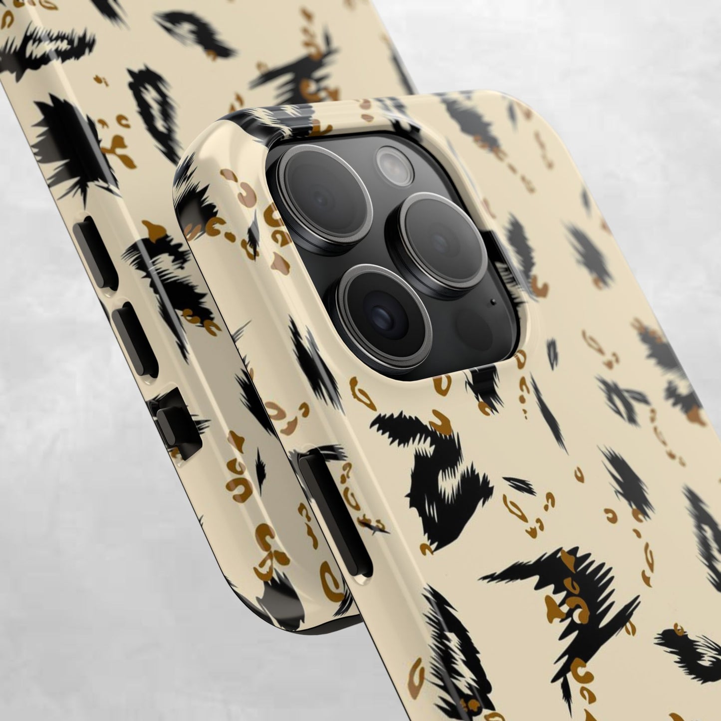 Leopard Splash Tough Phone Case — Protective Animal Print iPhone Cover