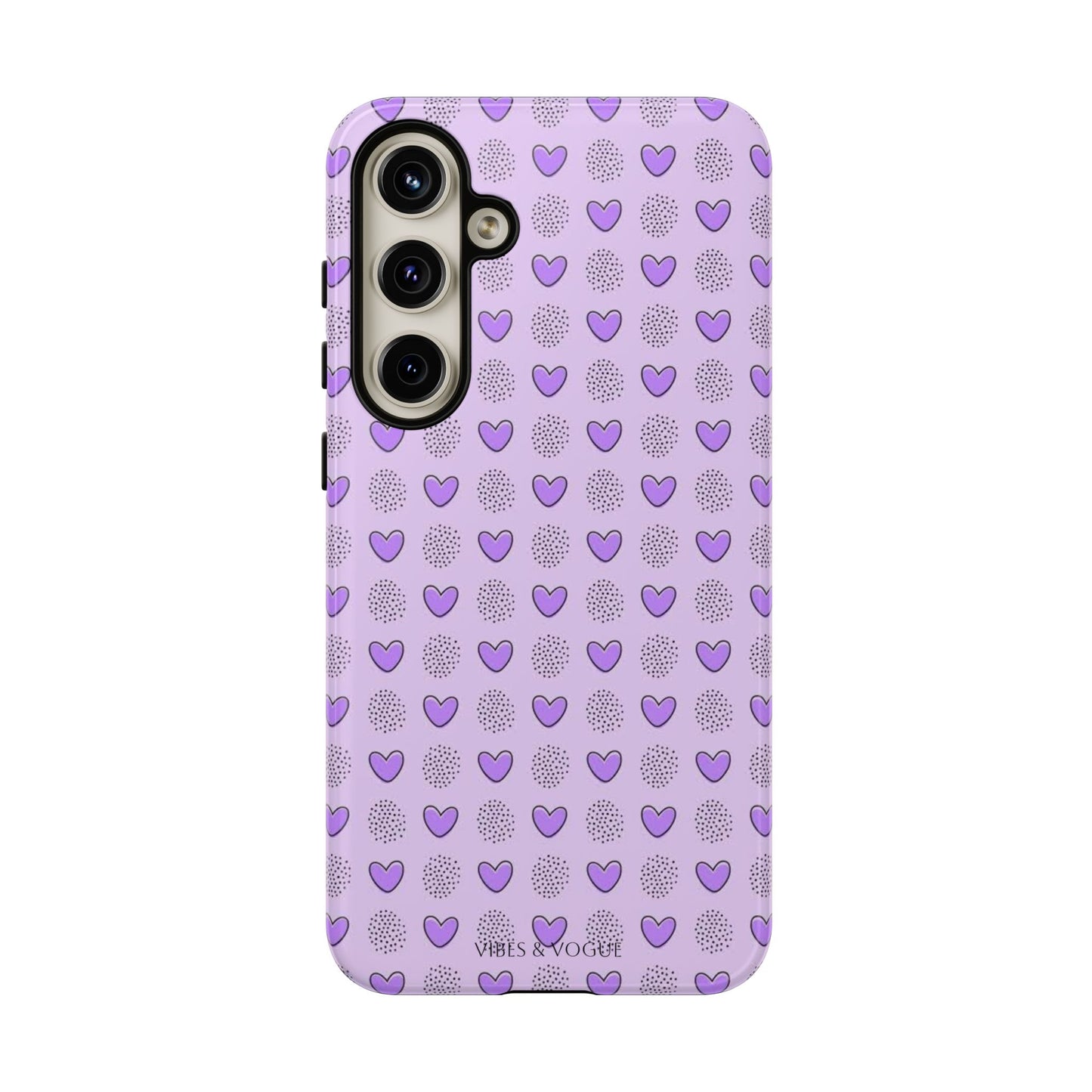 Purple Heart Pattern Phone Case - Tough Cases for a Stylish & Protective Vibe