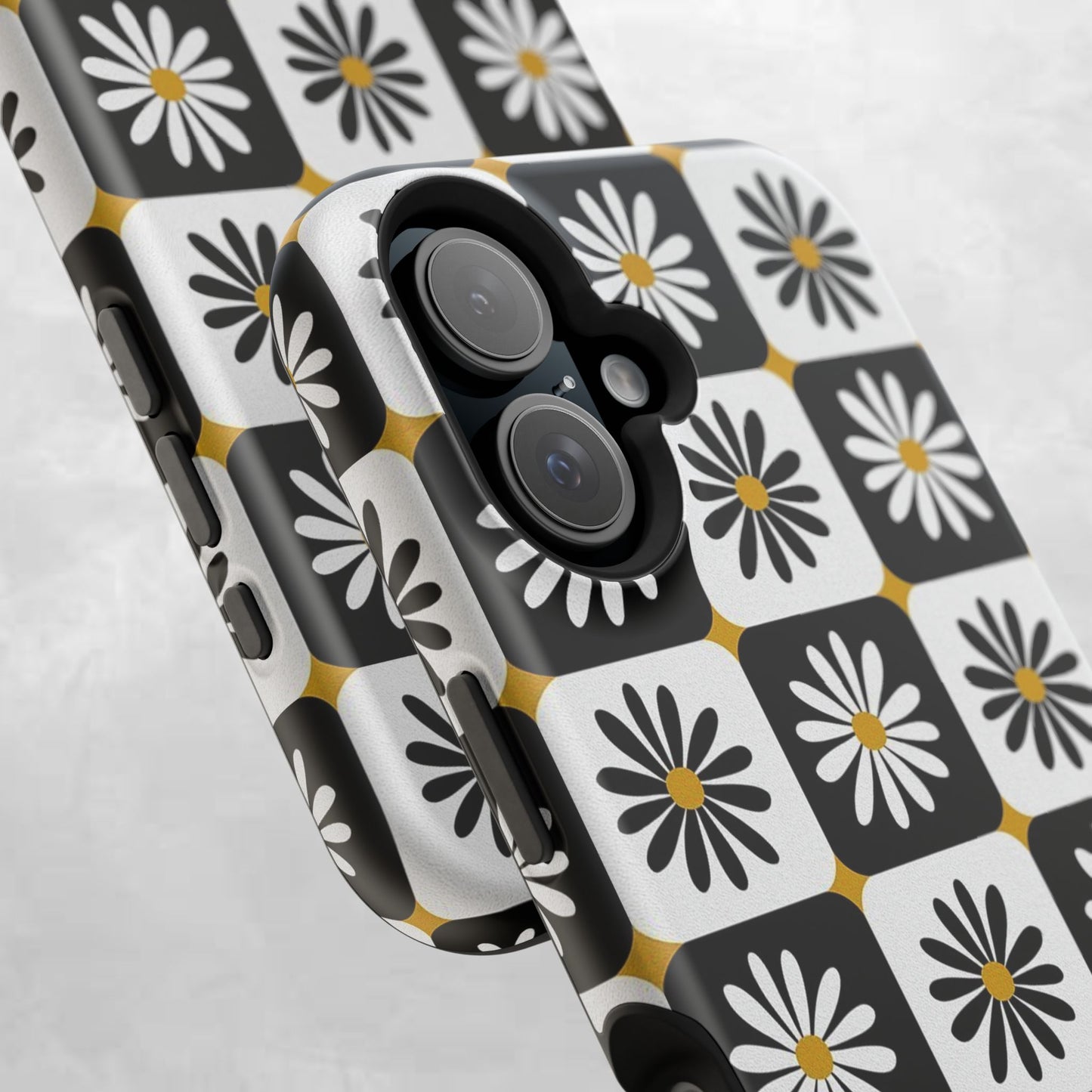 Retro Daisy Magnetic Tough Case - Stylish Protection for Your Phone