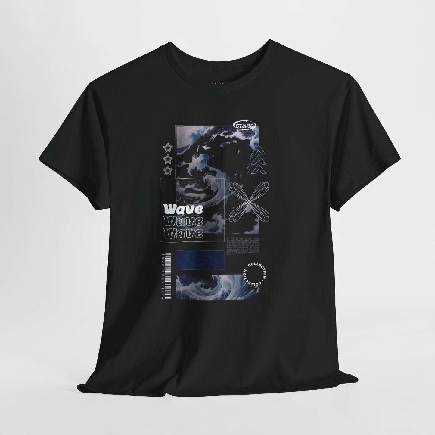 Wave Graphic Tee — Retro Surf Collage T-Shirt