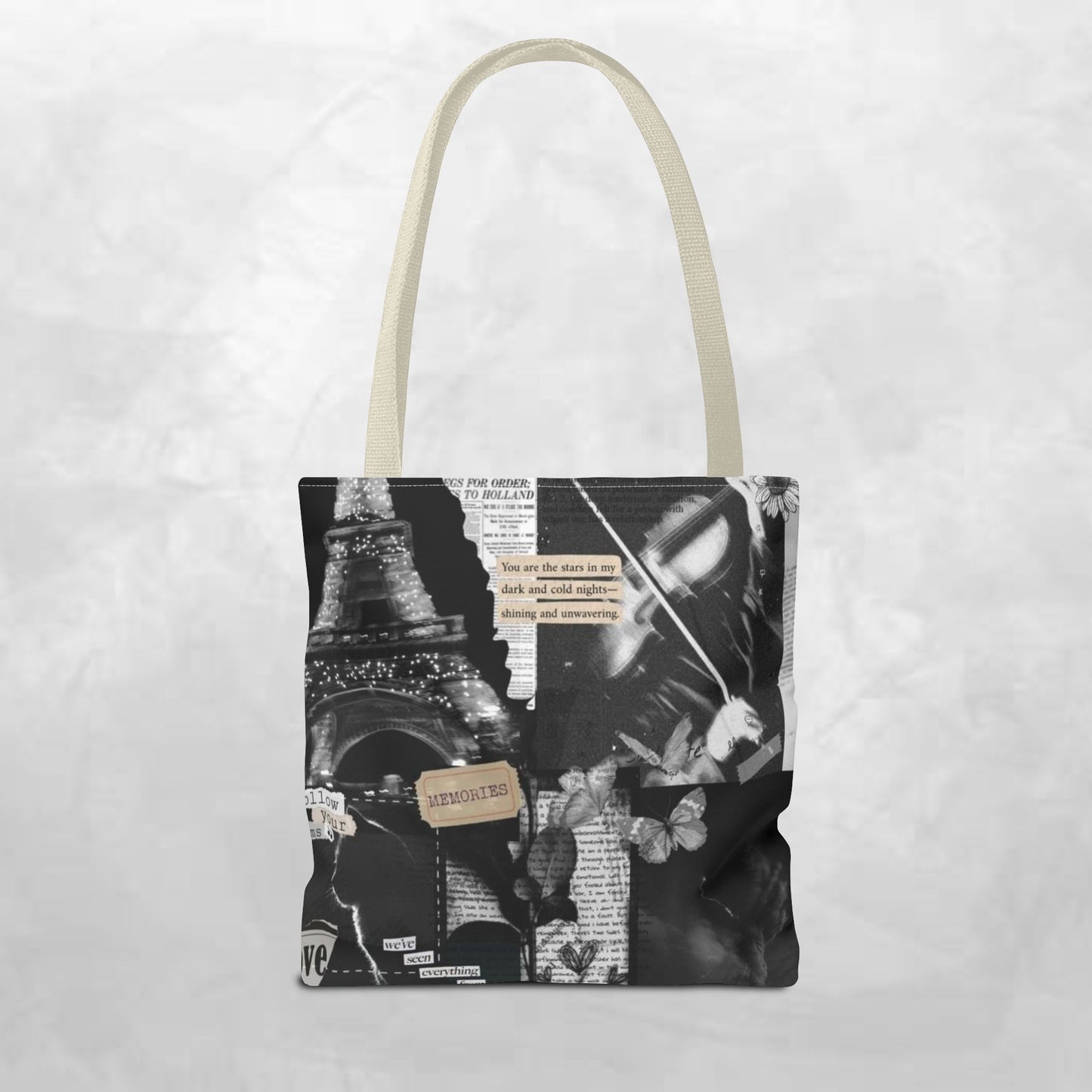 Artistic Tote Bag | Vintage Aesthetic, Collage Design, Sustainable Fashion, Trendy Gift, Eco-Friendly Accessory