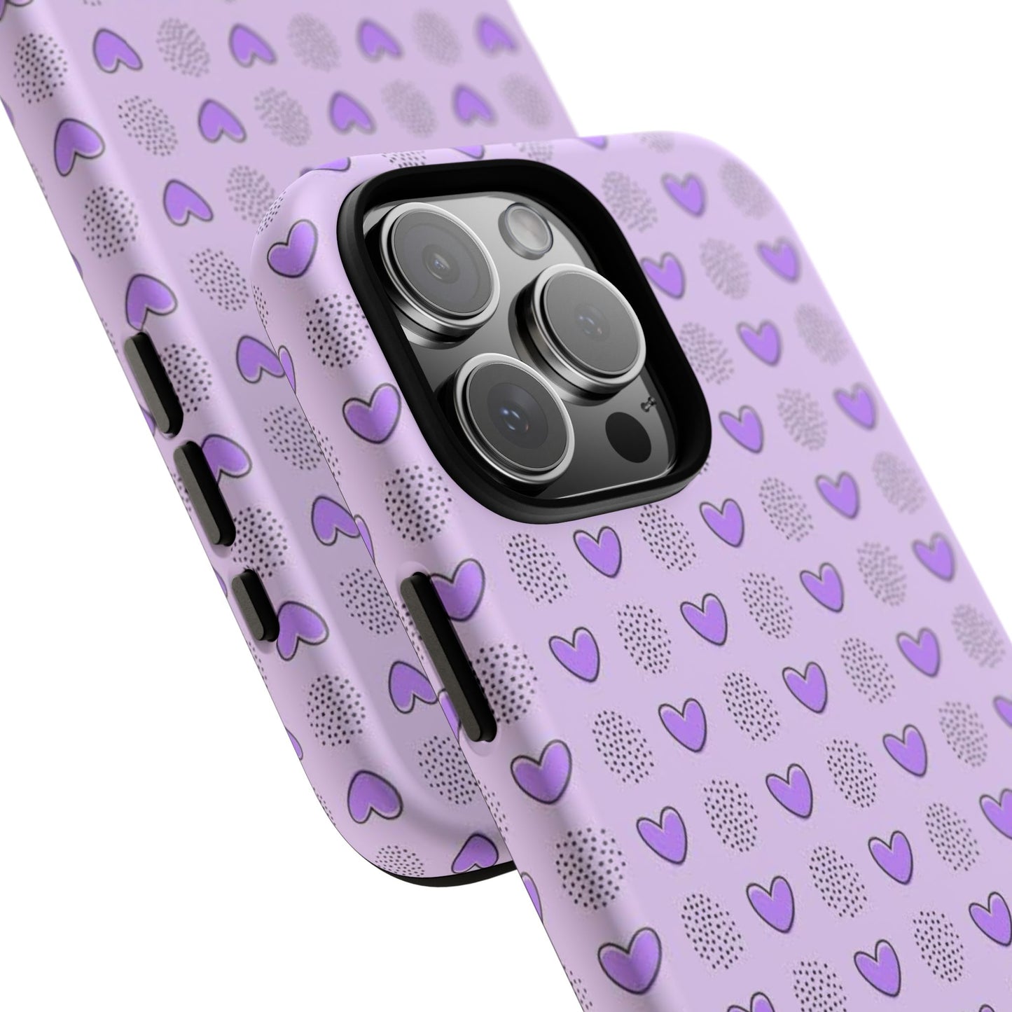 Purple Heart Pattern Phone Case - Tough Cases for a Stylish & Protective Vibe
