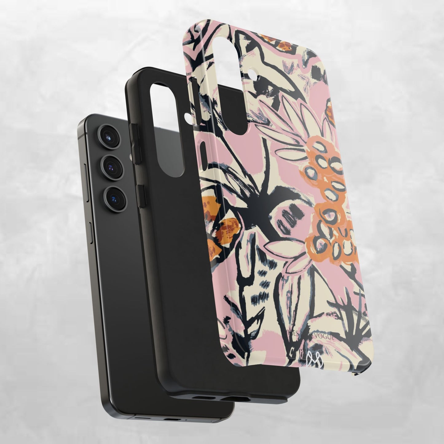 Purple Ocean Creatures Tough Phone Case — Jellyfish, Turtle & Floral Protective Cover