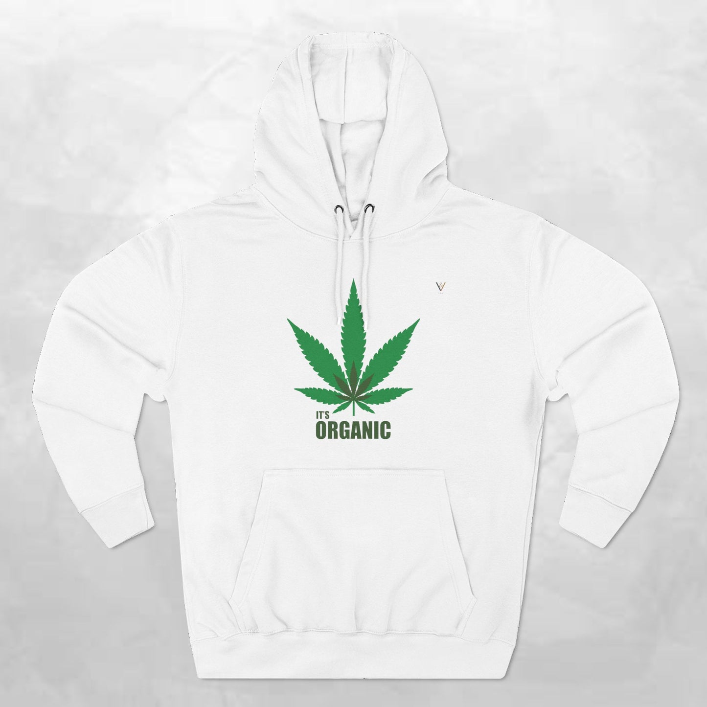 Organic Hemp Leaf Fleece Hoodie - Eco-Friendly Cannabis Apparel
