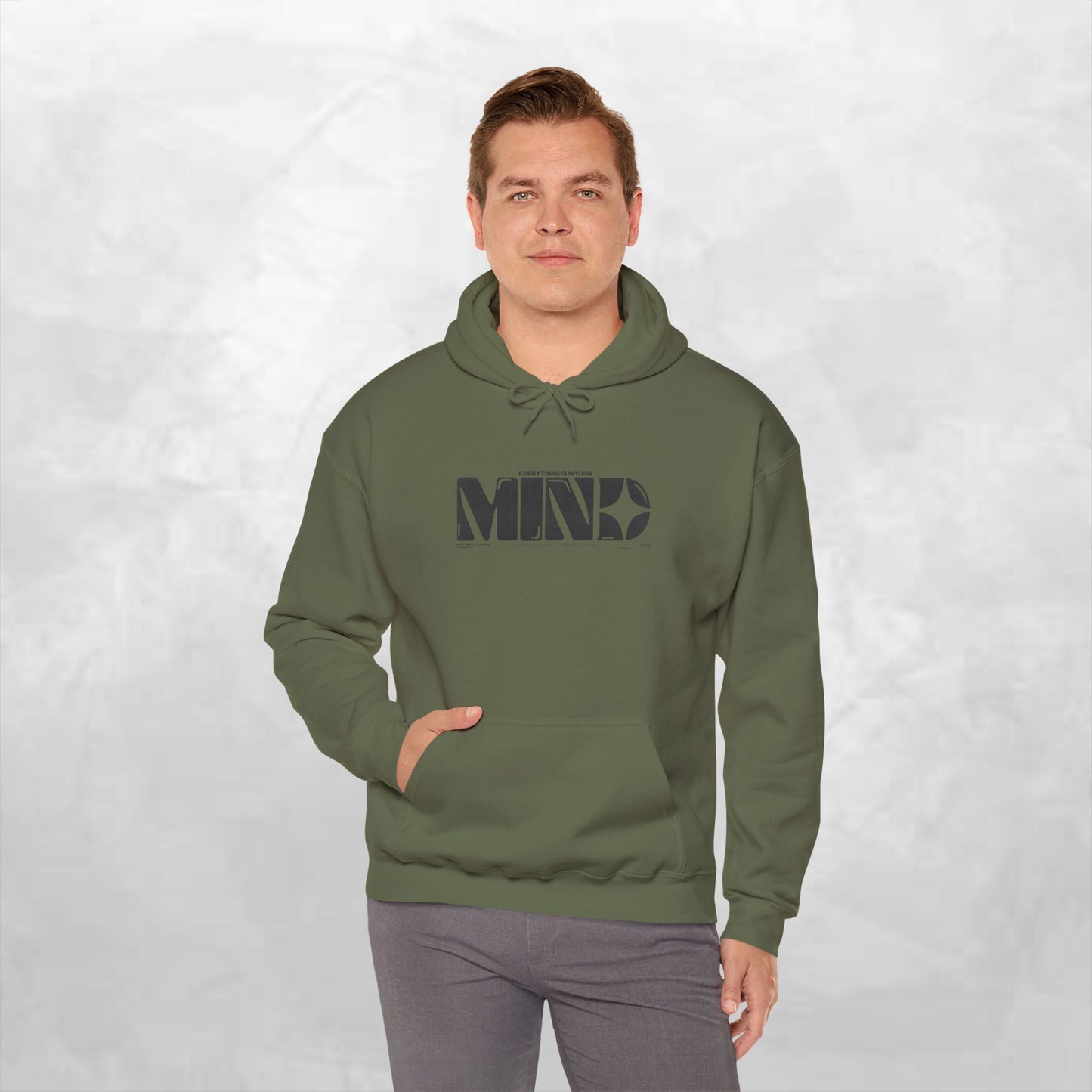 Mind Logo Hoodie — Minimalist Black Typography Pullover