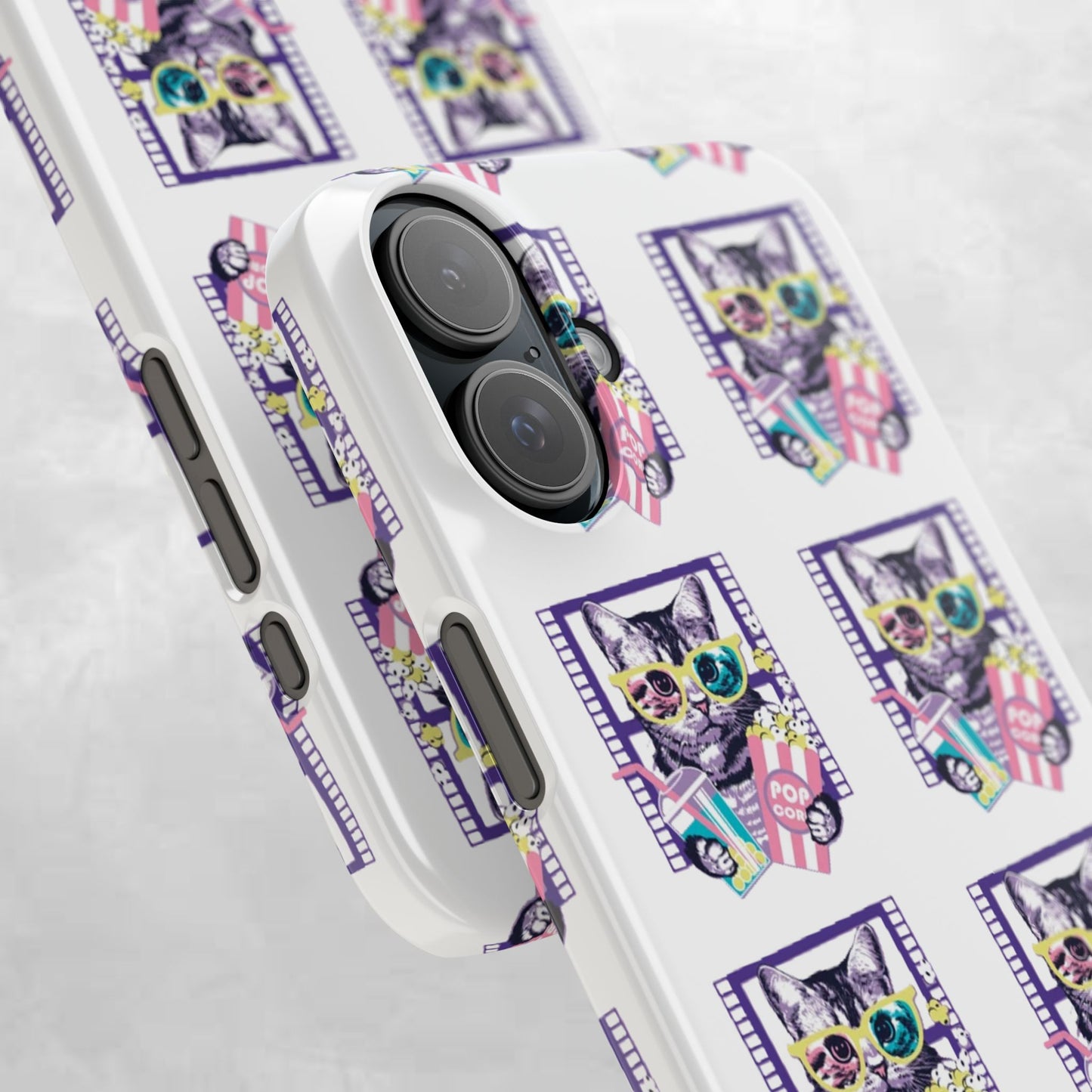 Cat Lover's Slim Phone Cases, Cute Cat Phone Covers, Pet-Themed Accessories, Gifts for Cat Lovers, Vibrant Patterned Cases