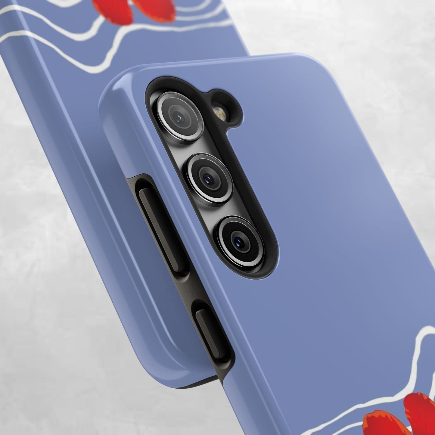 Tough Phone Case — Red Hibiscus Waves (Durable Protective Phone Cover)