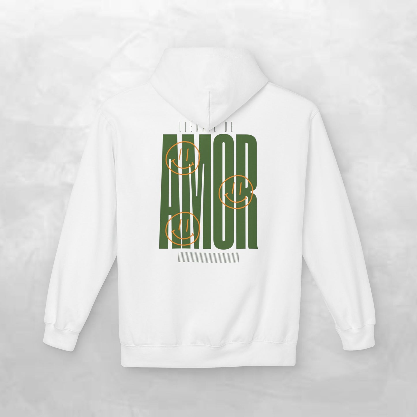 Amor Graphic Hoodie — Green Vintage Script Love Design