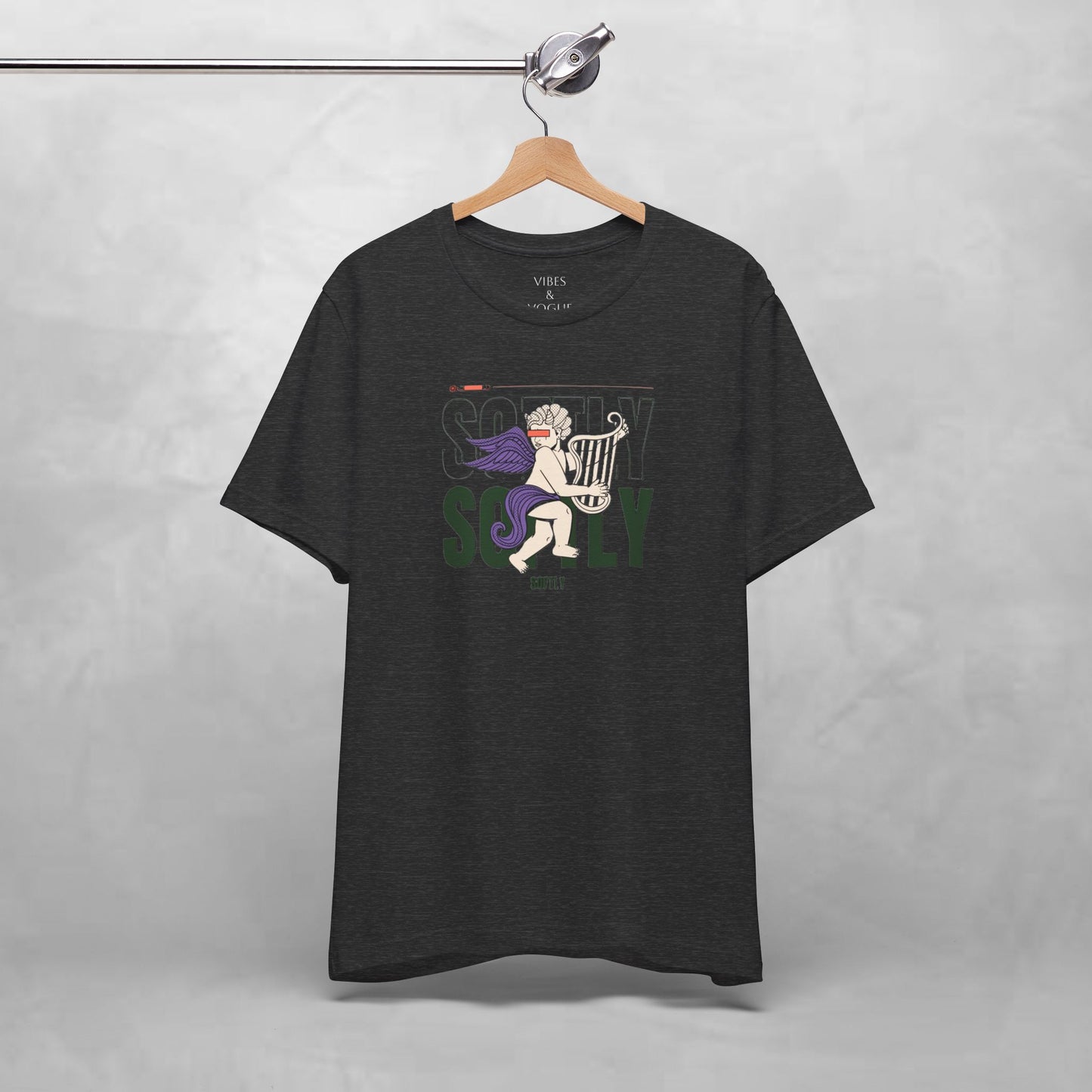 Unisex Short Sleeve Tee with Harp Design, Casual Tee, Gift for Music Lovers, Summer Wear, Concert Outfit, Friendship Tee