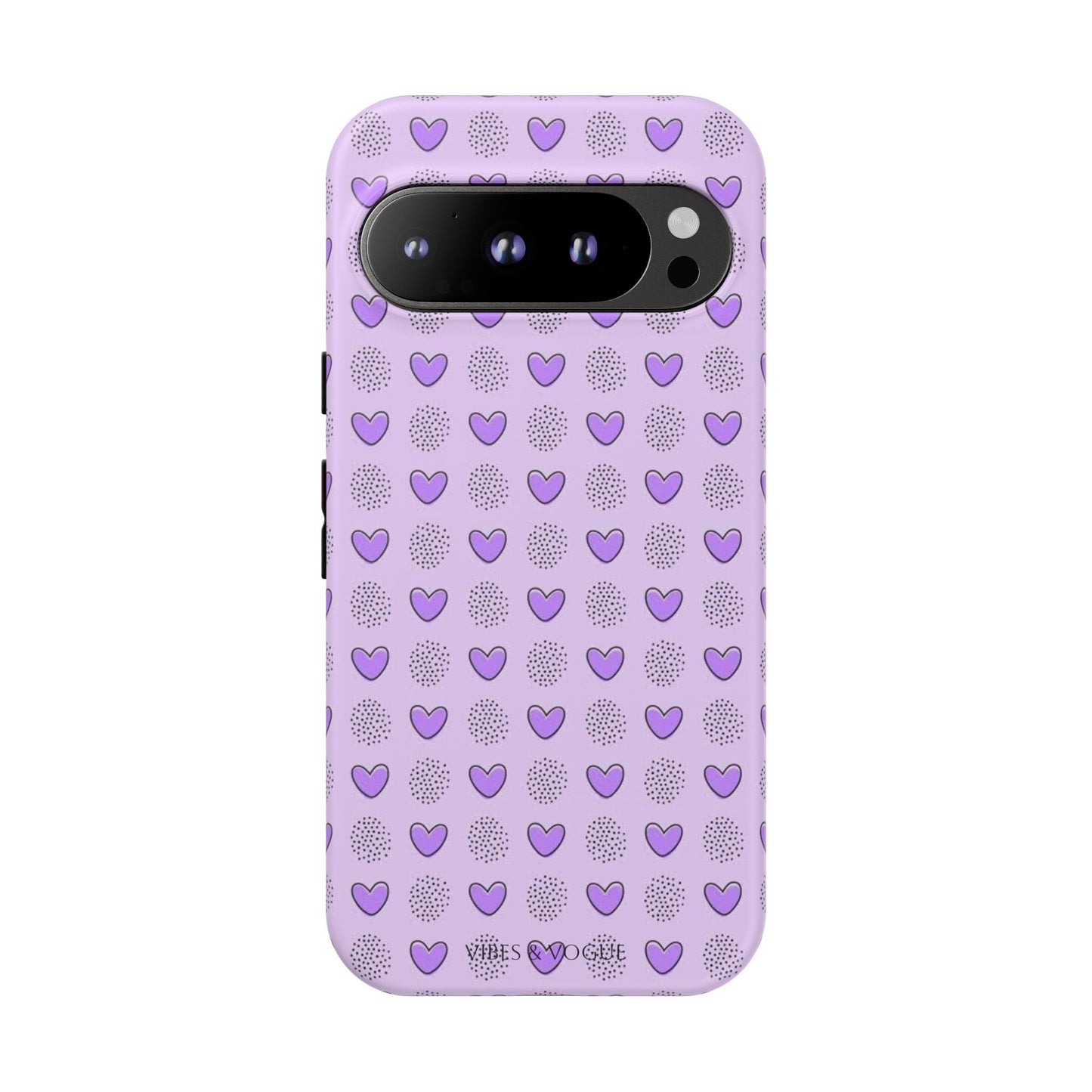 Purple Heart Pattern Phone Case - Tough Cases for a Stylish & Protective Vibe