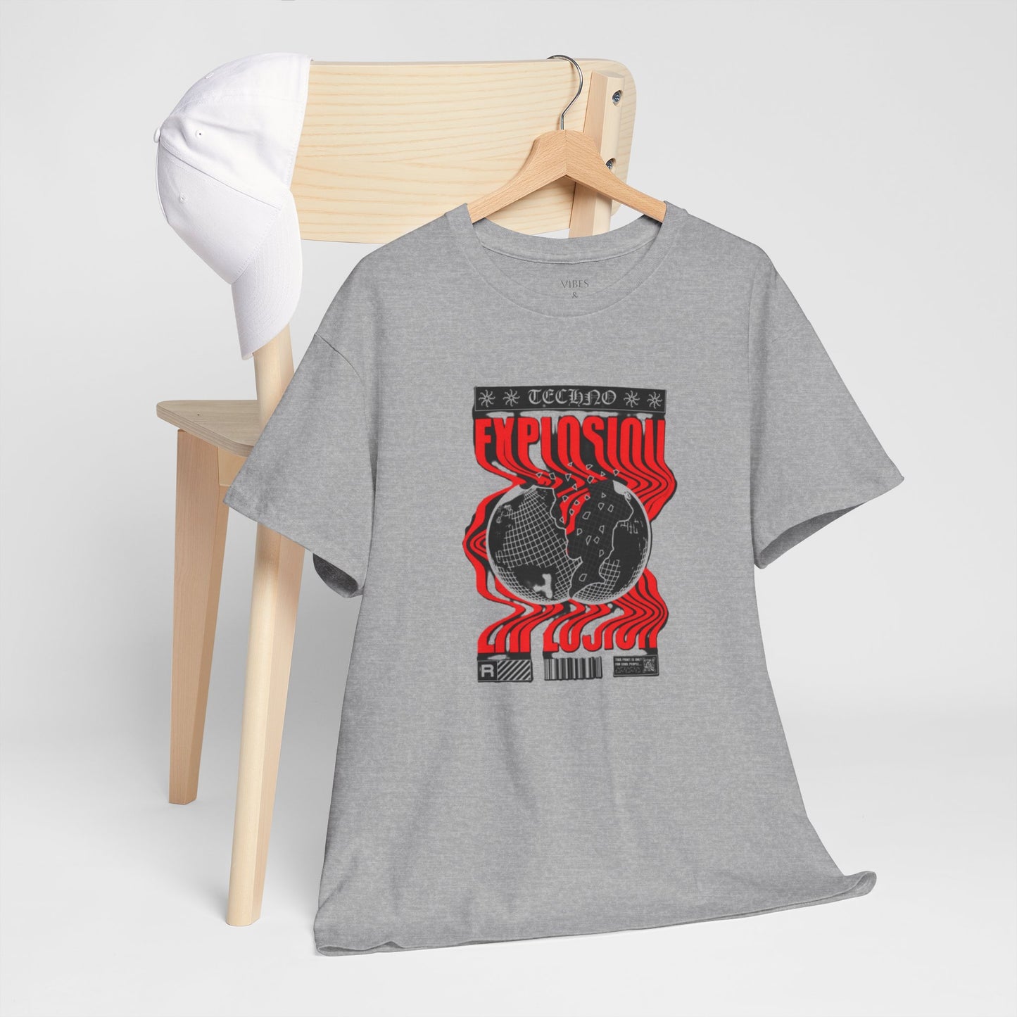 Graphic Tee for Music Lovers, Retro Explosion Design, Unisex Cotton Shirt, Perfect for Festivals, Concerts, Gift Idea