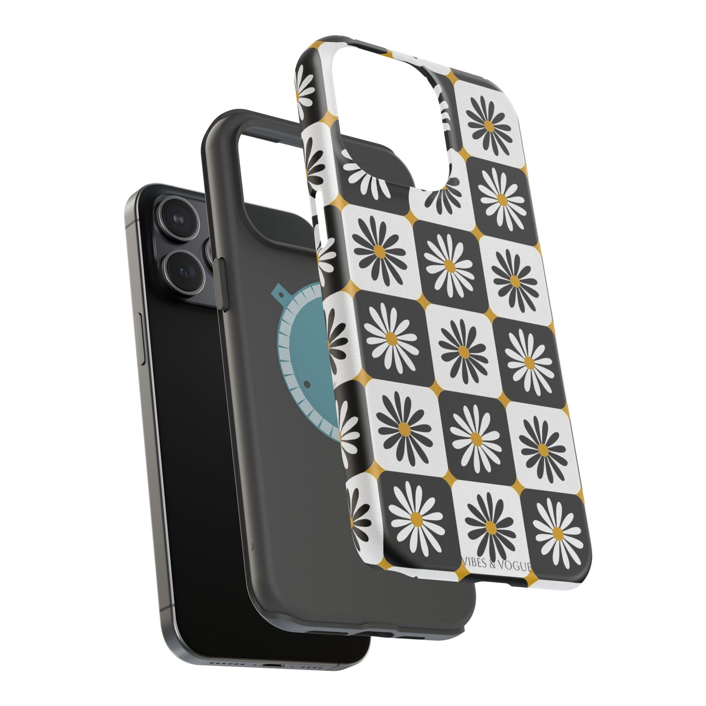 Retro Daisy Magnetic Tough Case - Stylish Protection for Your Phone
