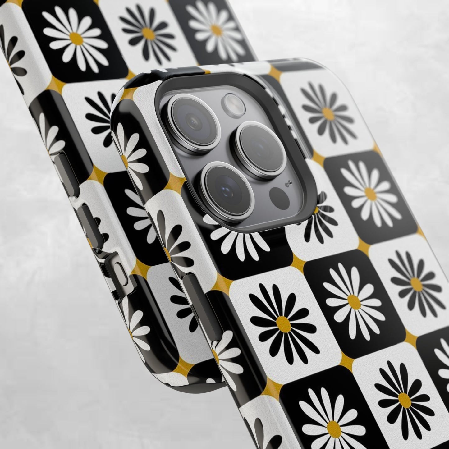Retro Daisy Magnetic Tough Case - Stylish Protection for Your Phone