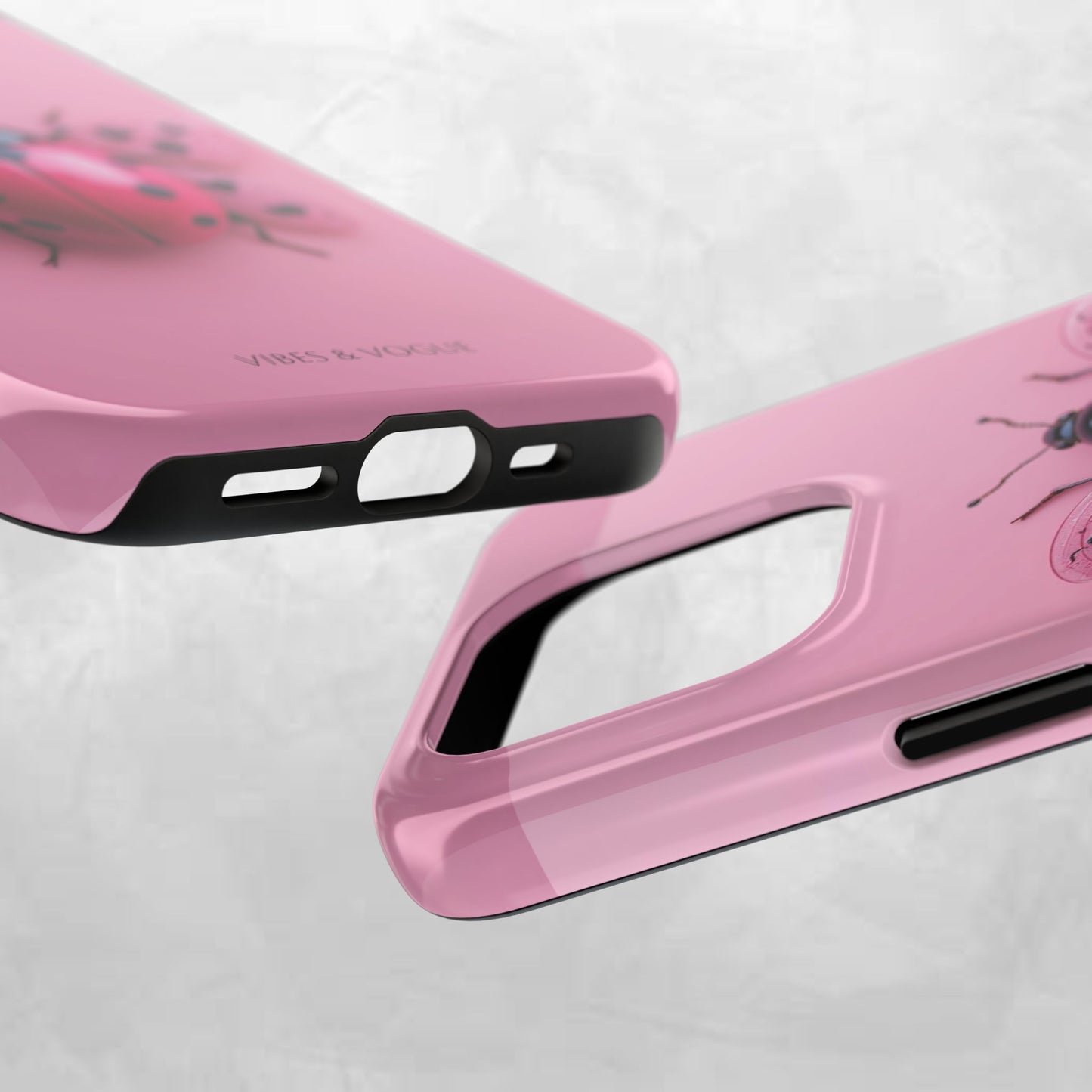 Pink Ladybug Tough Phone Case, Cute Phone Cover, Bug Lover Gift, Durable Smartphone Shell, Protective Tech Accessory