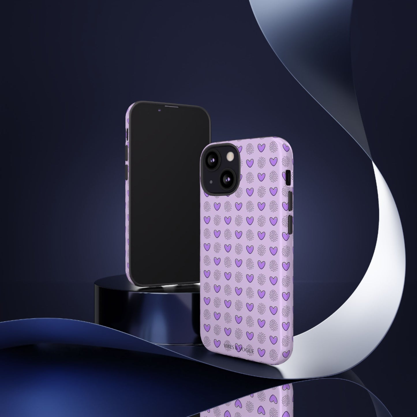 Purple Heart Pattern Phone Case - Tough Cases for a Stylish & Protective Vibe