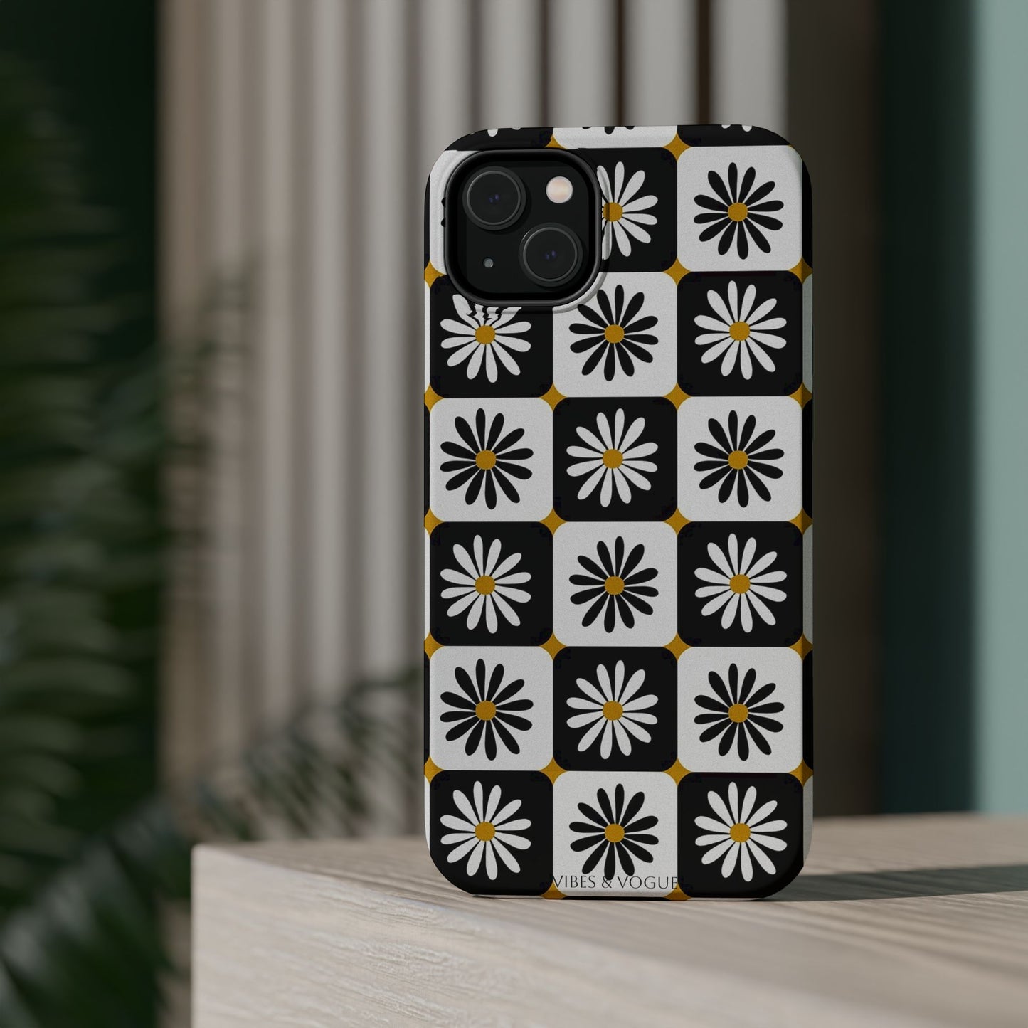 Retro Daisy Magnetic Tough Case - Stylish Protection for Your Phone