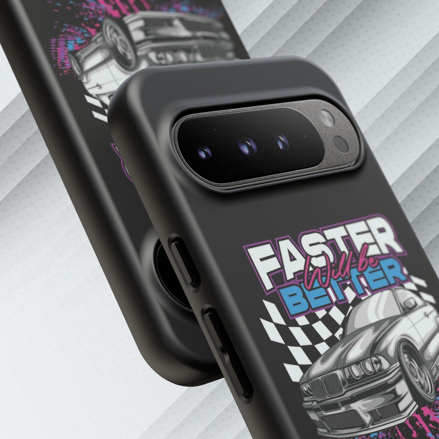 Racing Phone Case - 'Faster Is Better' Design for Car Enthusiasts