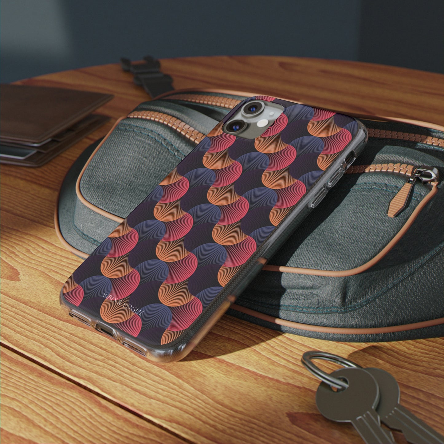 Colorful Retro Wave Clear Silicone Phone Case