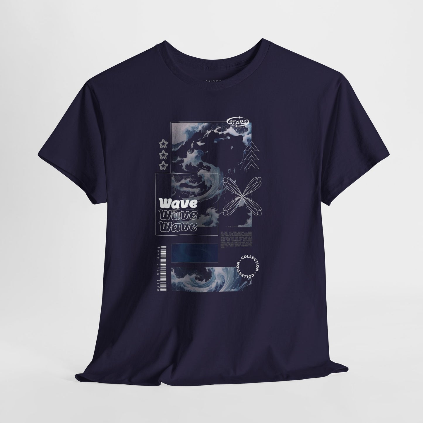 Wave Graphic Tee — Retro Surf Collage T-Shirt