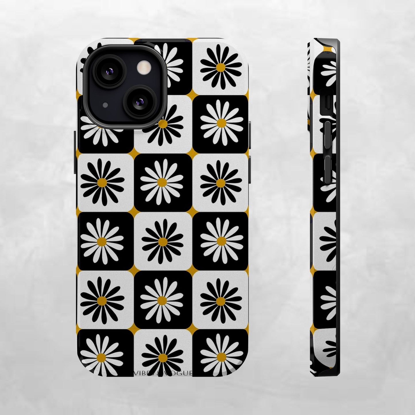 Retro Daisy Magnetic Tough Case - Stylish Protection for Your Phone