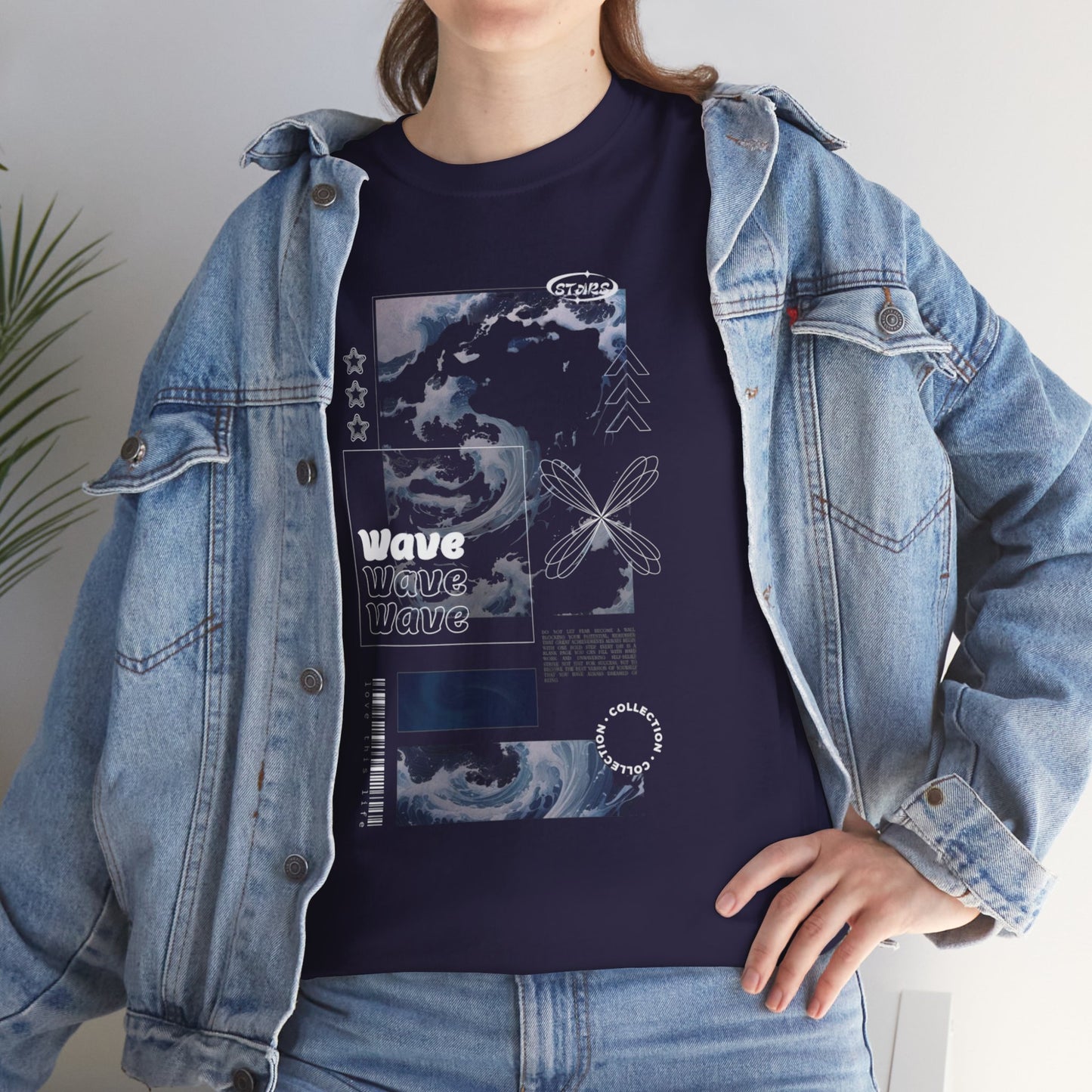 Wave Graphic Tee — Retro Surf Collage T-Shirt