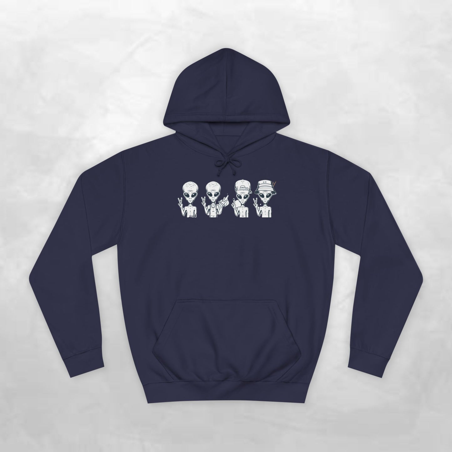 Retro Alien College Hoodie - Unisex Warm Sweatshirt for Campus Style