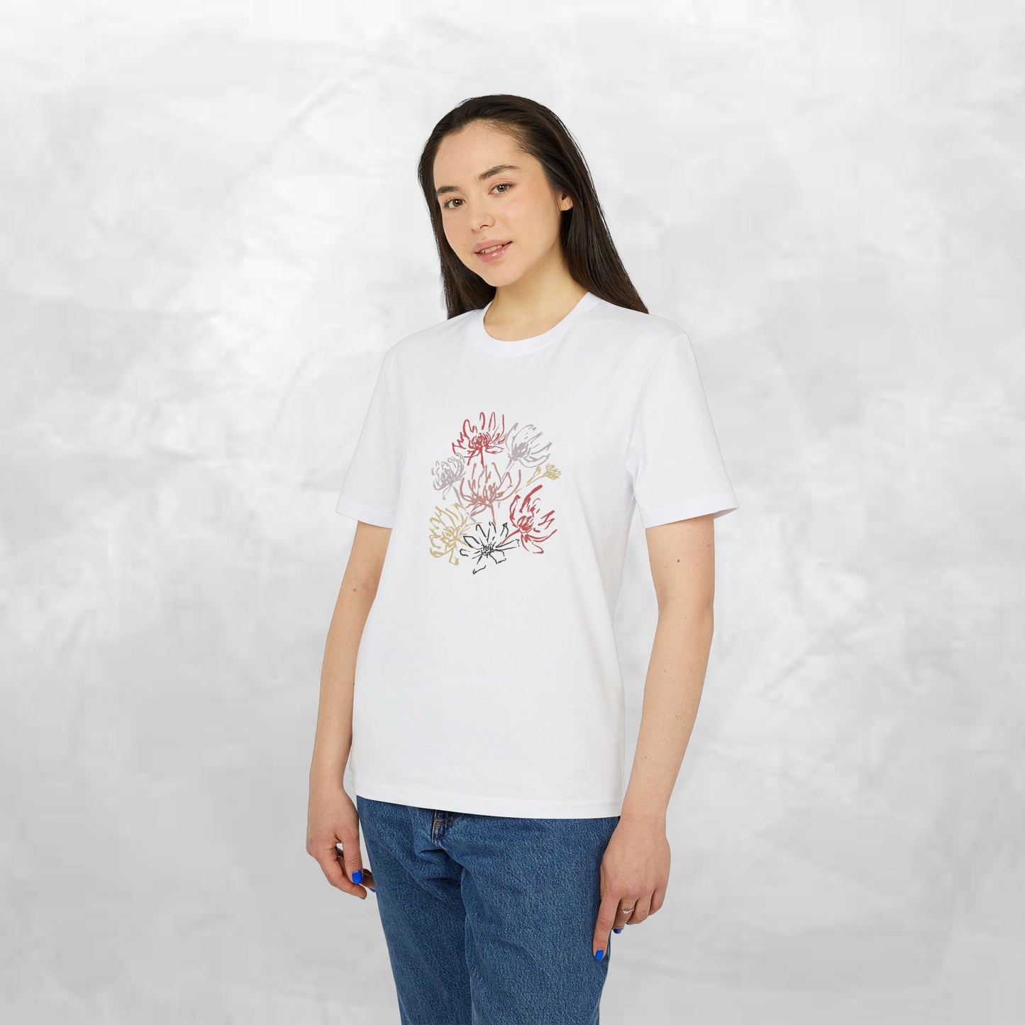 Floral Sketch Tee — Minimal Line Art Flowers T-Shirt