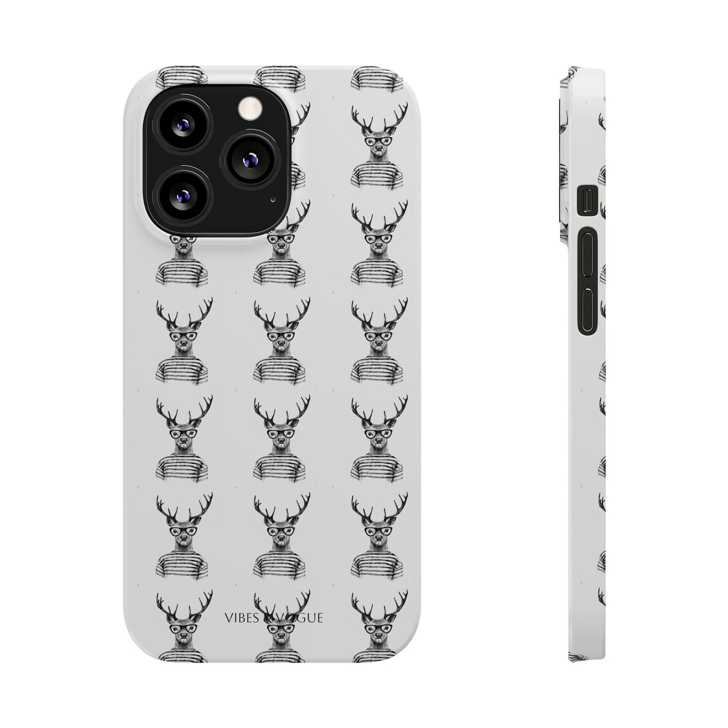 Stylish Slim Phone Case with Cool Stag Design