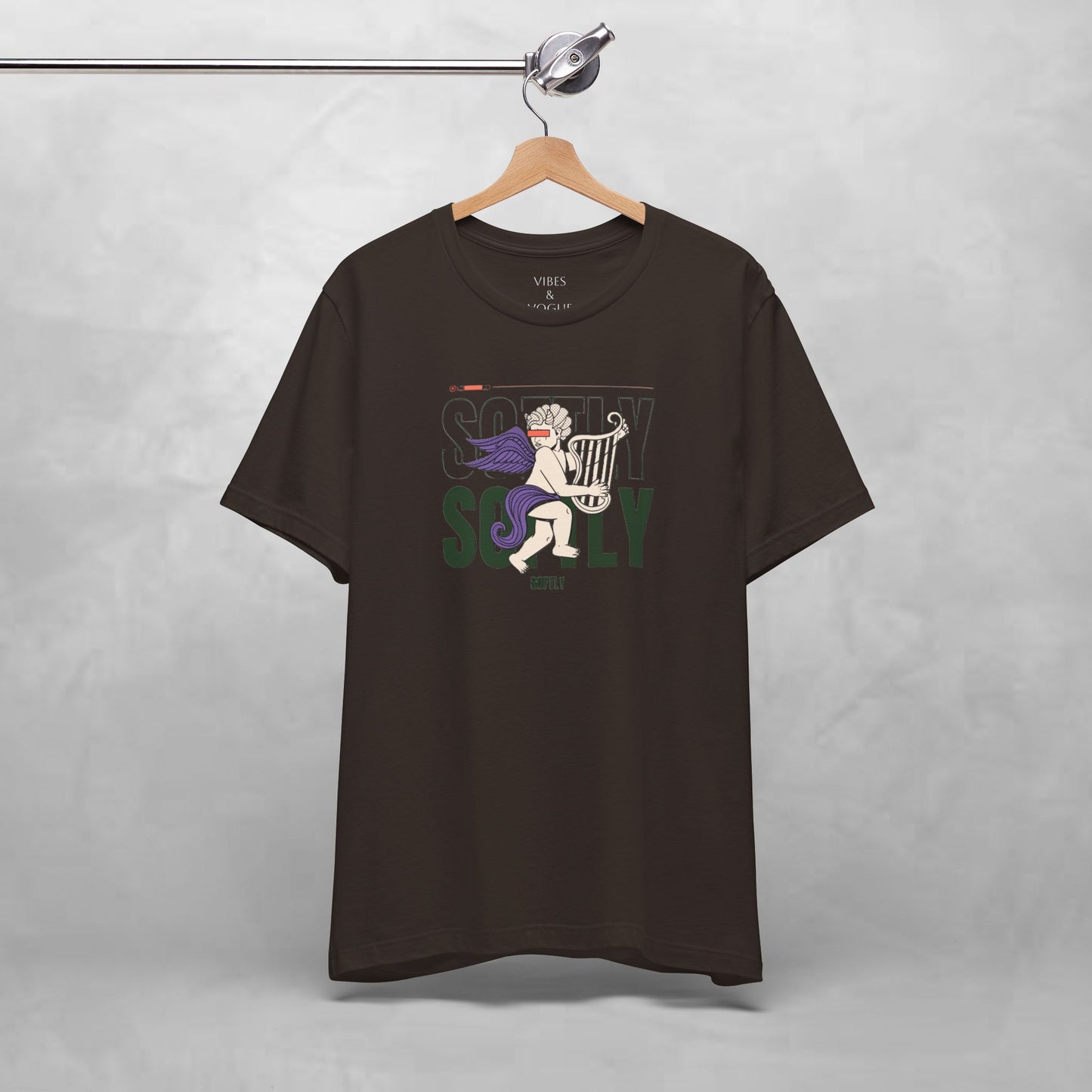 Unisex Short Sleeve Tee with Harp Design, Casual Tee, Gift for Music Lovers, Summer Wear, Concert Outfit, Friendship Tee