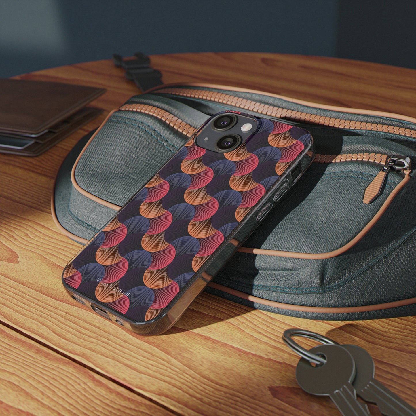 Colorful Retro Wave Clear Silicone Phone Case