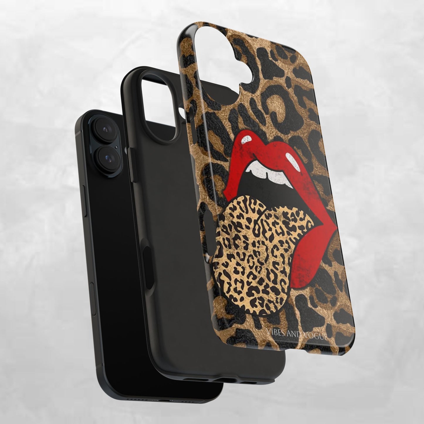 Leopard Lip Tough Phone Case — Bold Animal Print Phone Cover